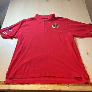 Adidas XL‎ Vintage 2000 Olympics USA Mesh Polo Shirt Red